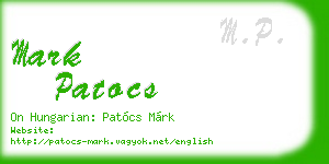 mark patocs business card